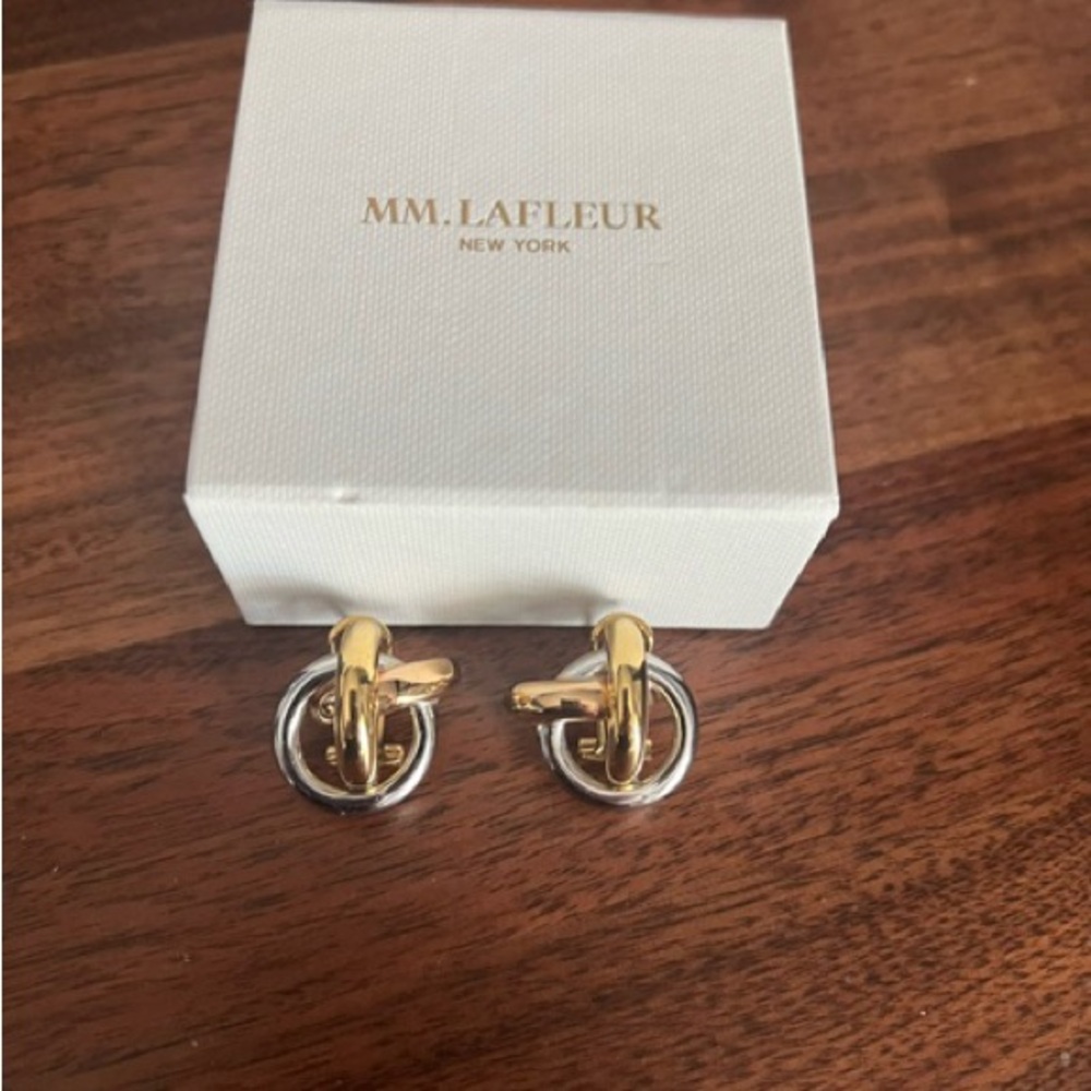 MM LaFleur Roberta Earrings; Gold, Silver and Rose Gold; EUC.